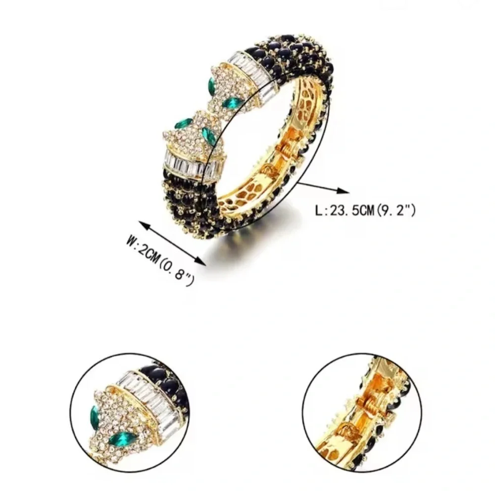 Exquisite Panther Crystal Cuff Bracelet